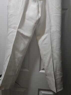 Worthington Woman's] Sz 14 White Linen - Clean Classic Fit Pants